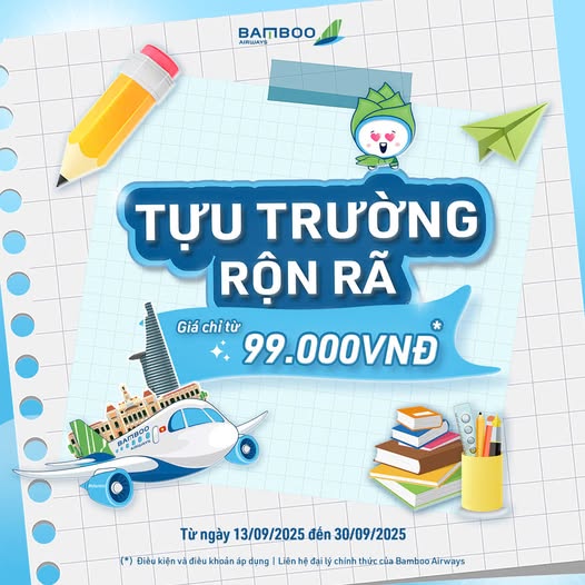 Poster chương trình Tựu Trường Rộn Rã của Bamboo Airways
