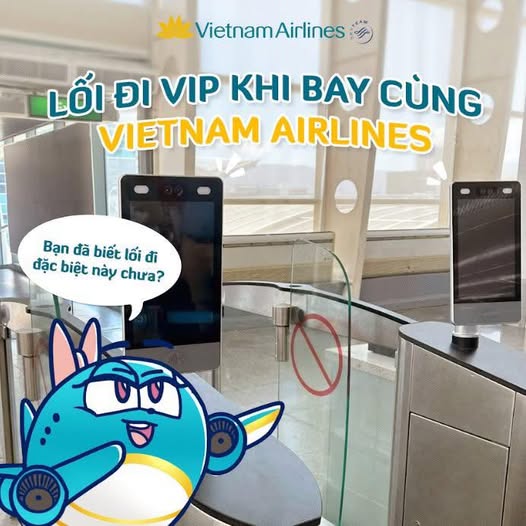 Người thành thạo công nghệ có lối đi riêng tại sân bay