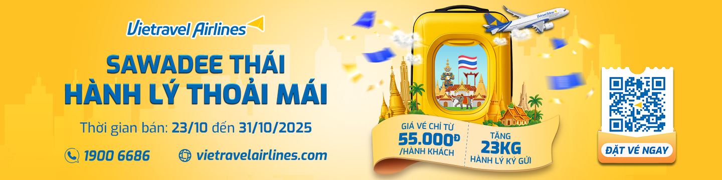 Sawadee Thái – Hành lý thoải mái (giá từ 55.000đ, tặng 23kg hành lý)