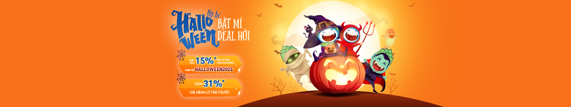 Bamboo Airways – Halloween 2025: Bay thả ga, giảm giá cực đã