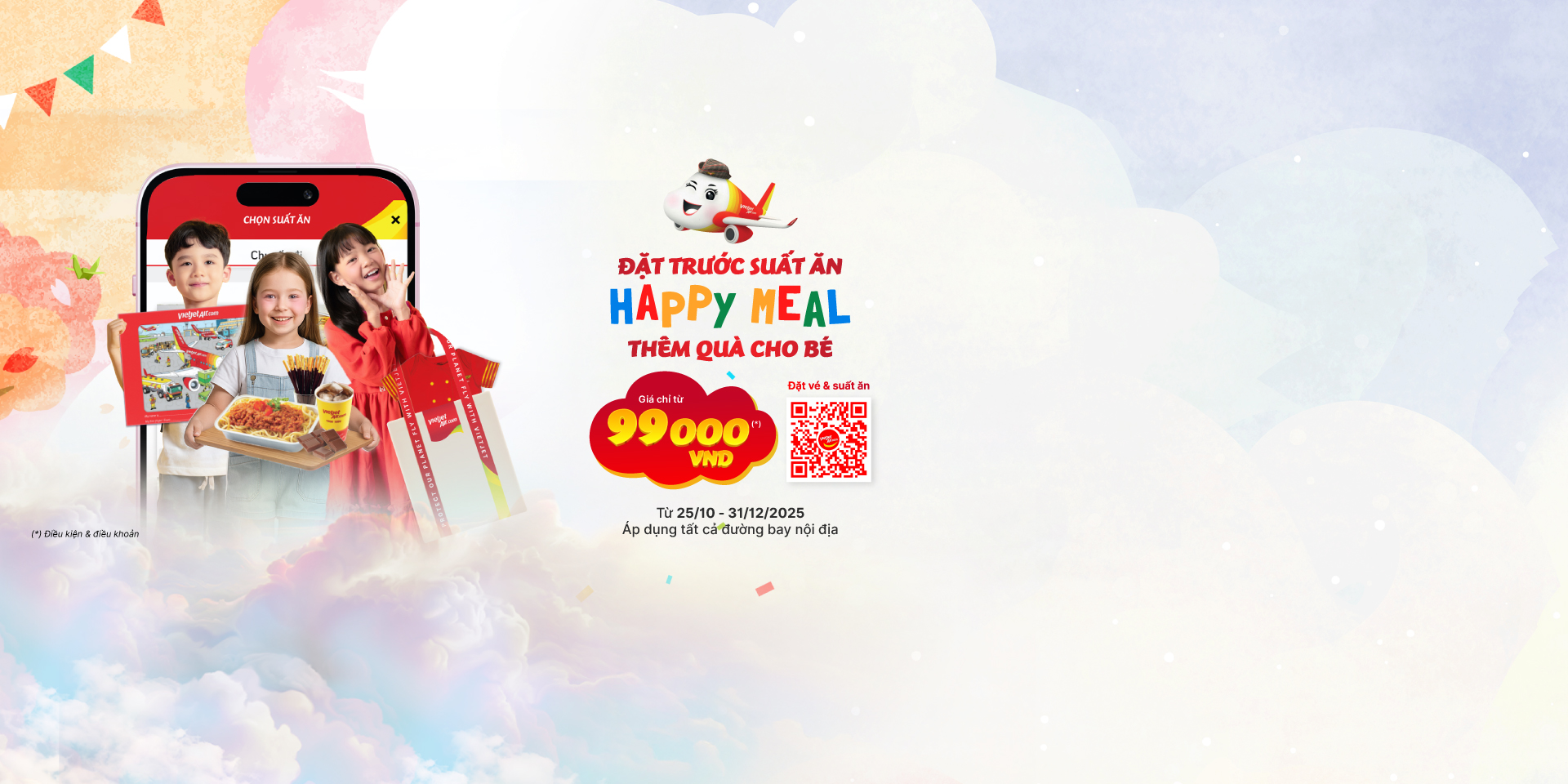 Vietjet Happy Meal – đặt trước suất ăn, bé nhận quà (từ 99.000đ)