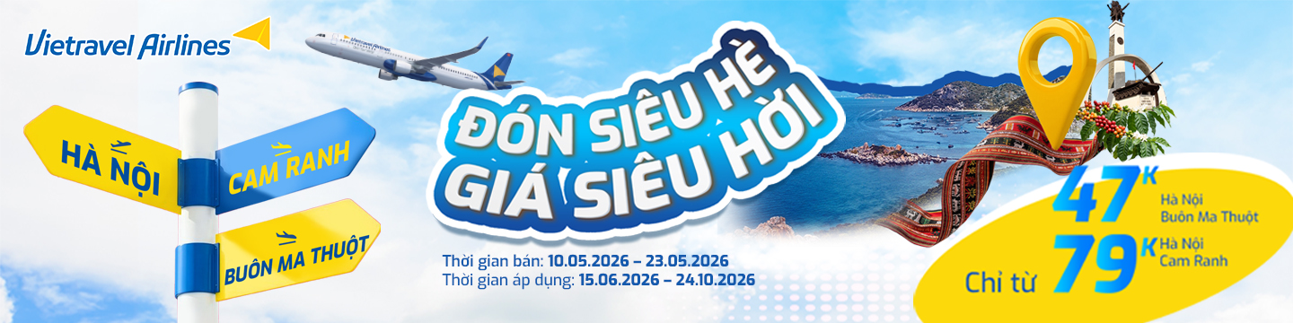 Đón siêu hè giá siêu hời Vietravel Airlines
