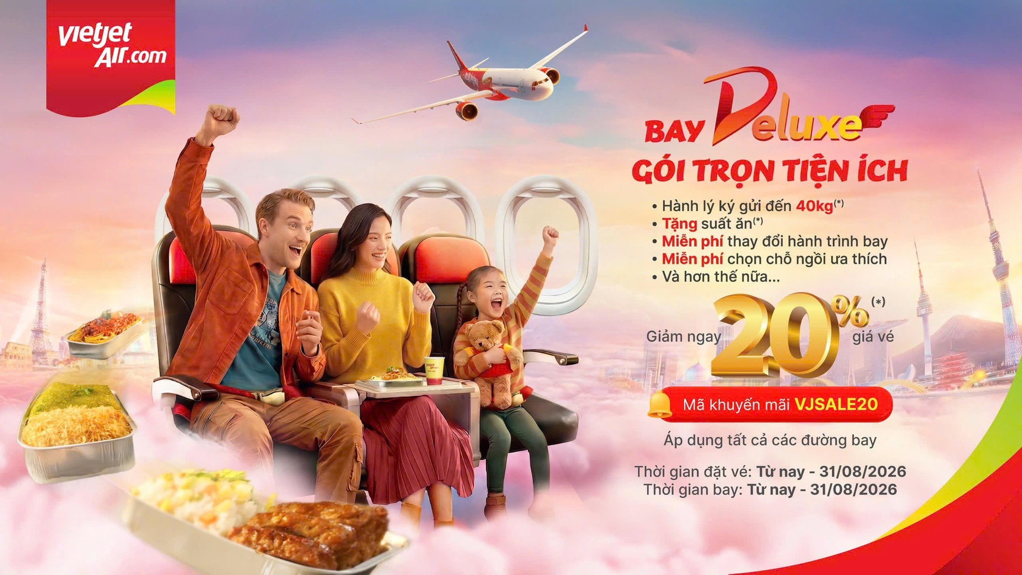 Vietjet Deluxe ưu đãi 20%
