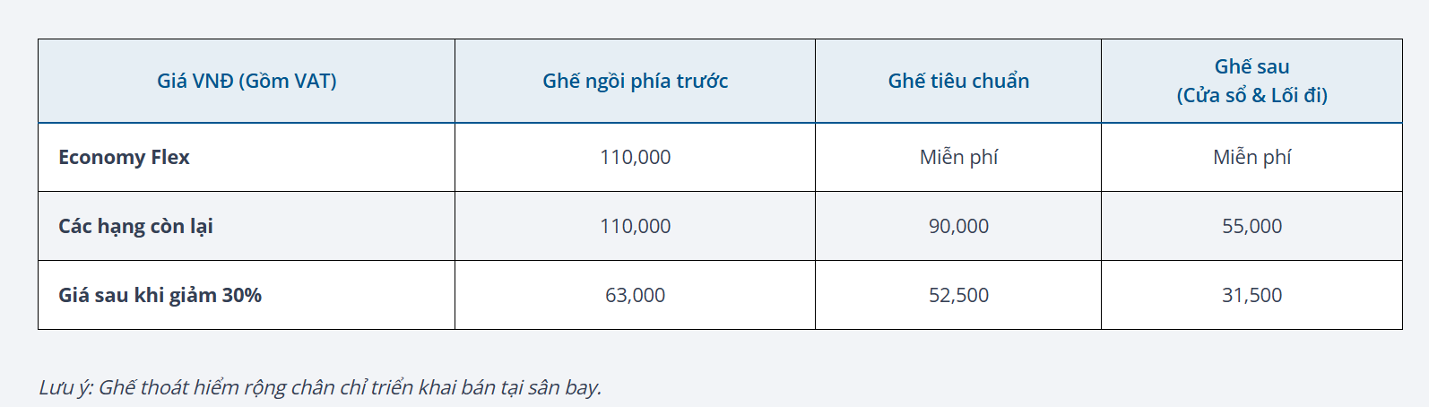 Giảm 30 phần trăm dịch vụ chọn ghế Bamboo Airways