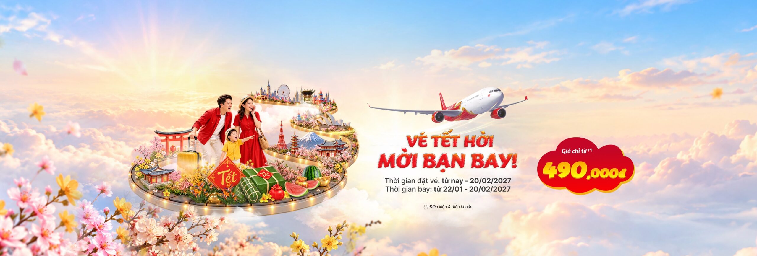 Vietjet mở bán 3,1 triệu vé Tết Đinh Mùi 2027, thêm lựa chọn cho hành trình đoàn viên