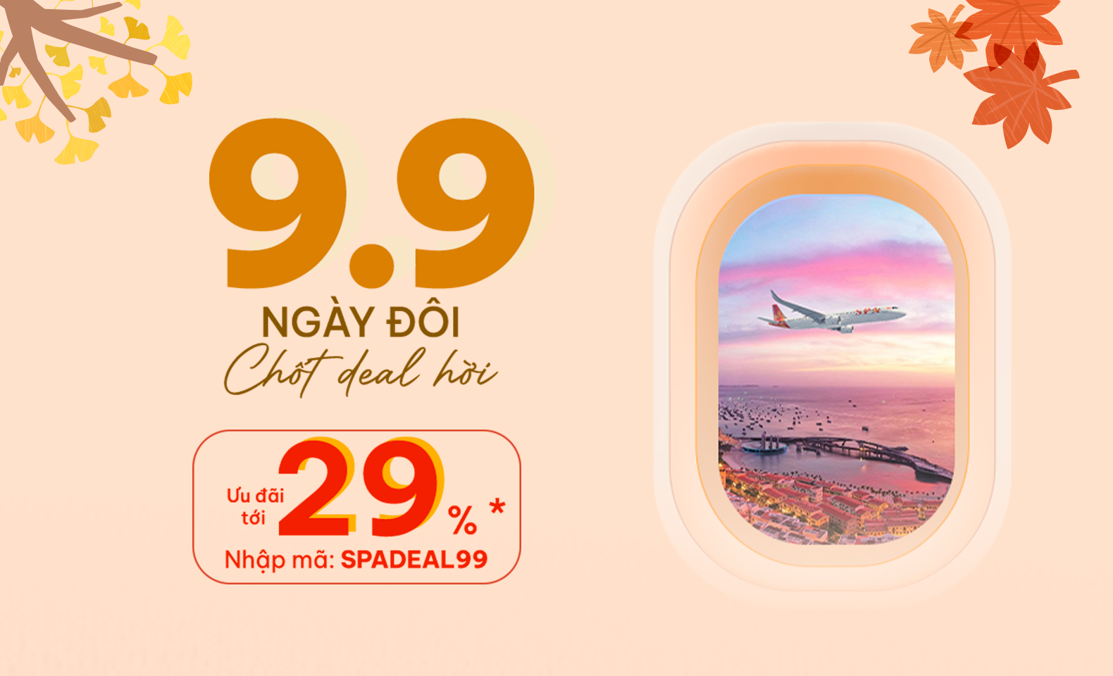 Deal 9/9 Sun PhuQuoc Airways giảm đến 29% với mã SPADEAL99