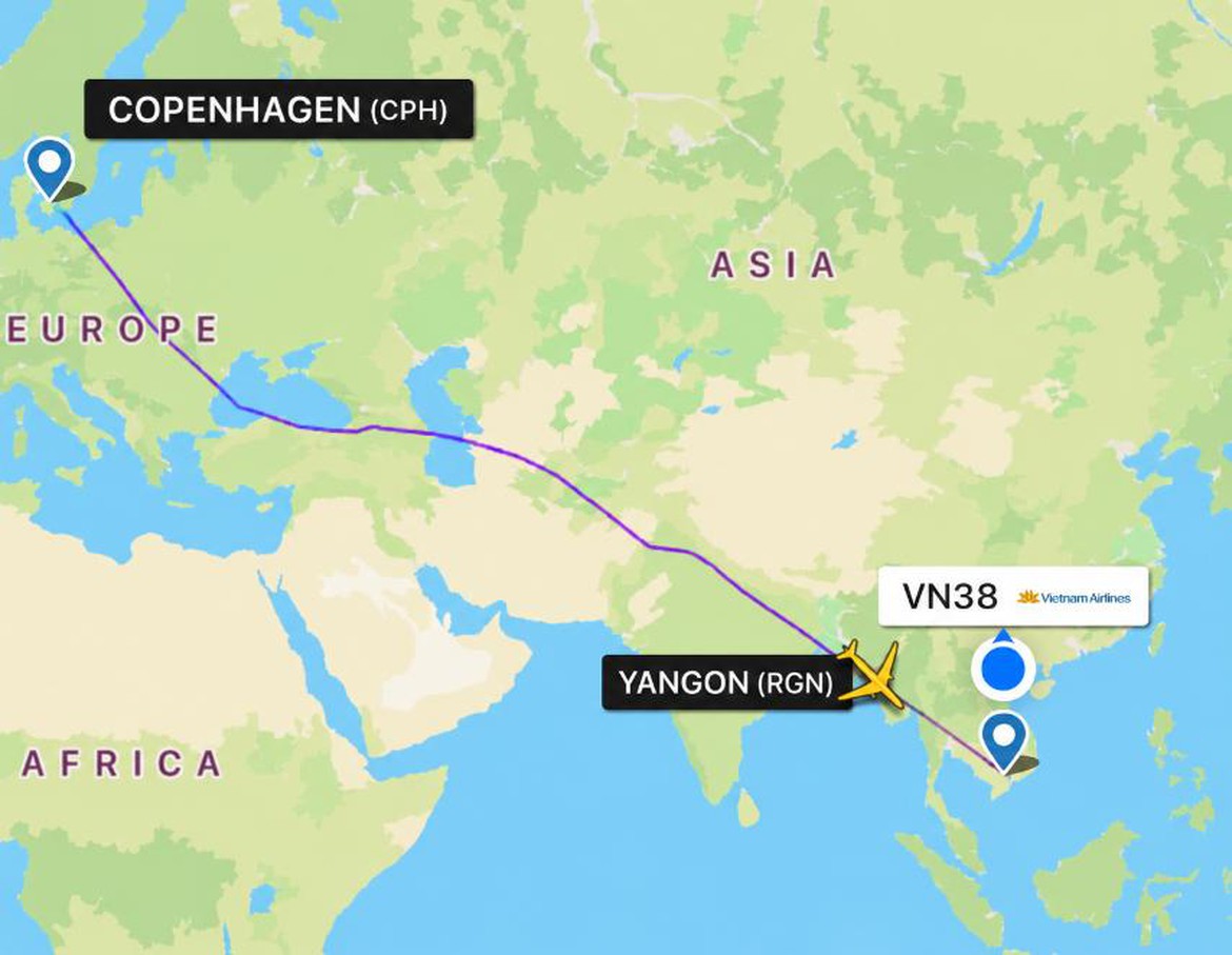 Chuyến bay VN38 hạ cánh tại Yangon để cấp cứu hành khách