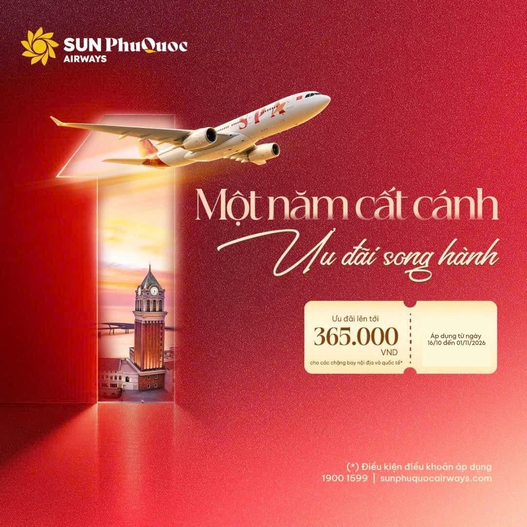 Sun PhuQuoc Airways kỷ niệm một năm cất cánh với ưu đãi vé máy bay
