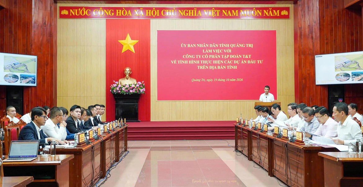 Lãnh đạo UBND tỉnh Quảng Trị làm việc với Tập đoàn T&T về các dự án đầu tư tại địa phương ngày 19/10/2026